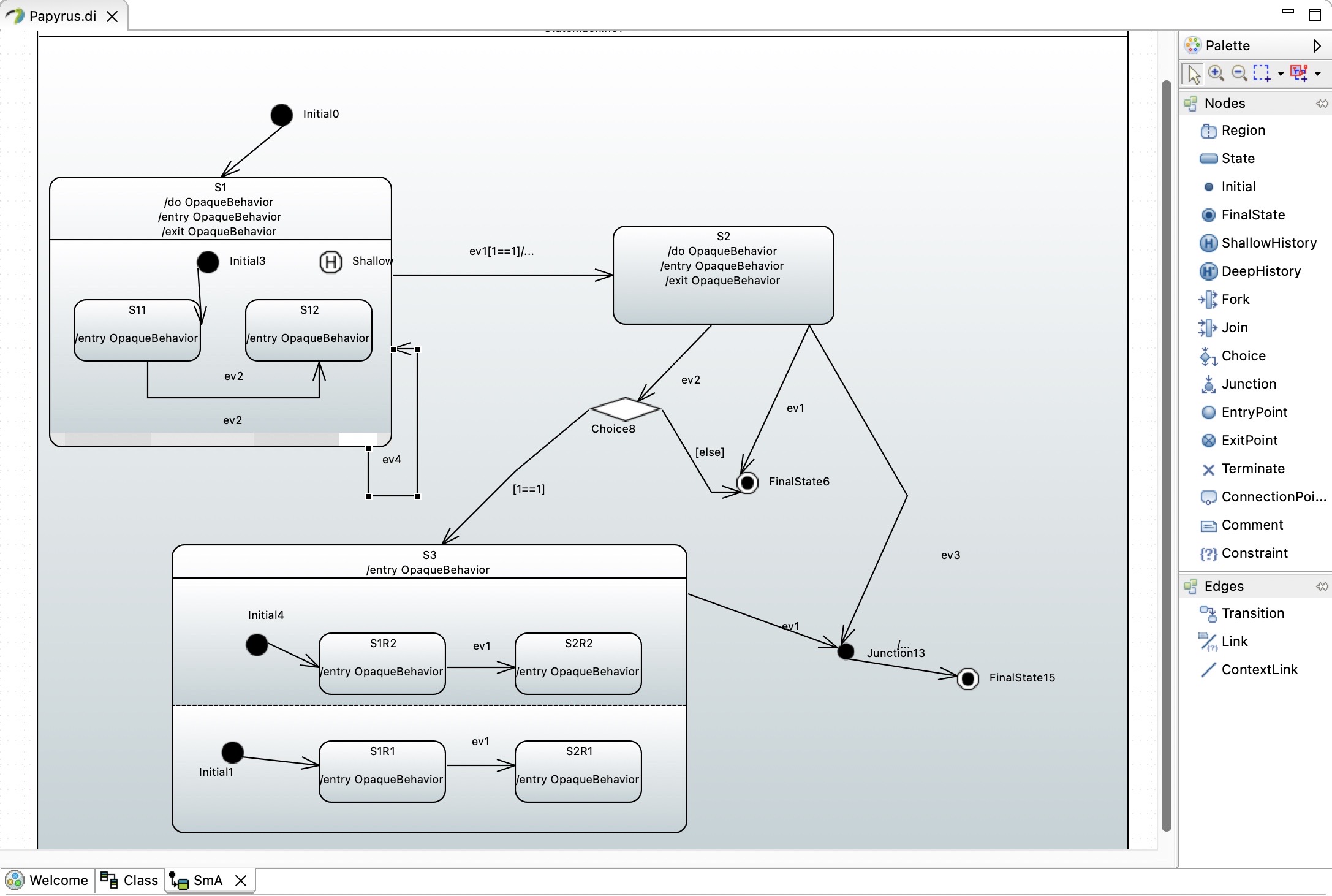 Papyrus state machine example